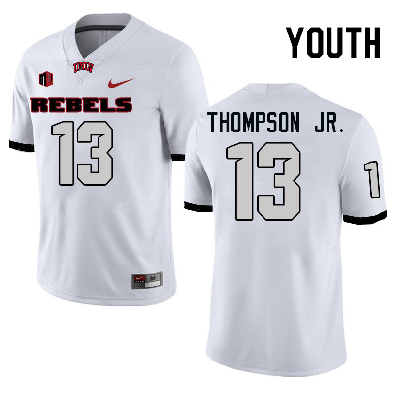 Youth #13 Corey Thompson Jr. UNLV Rebels College Football Jerseys Stitched-White